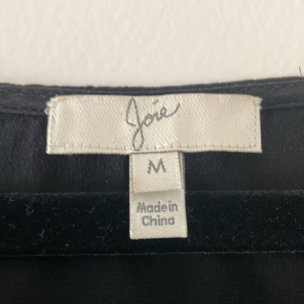 Joie Silk Basic Medium Black Long Sleeved Blouse - image 2